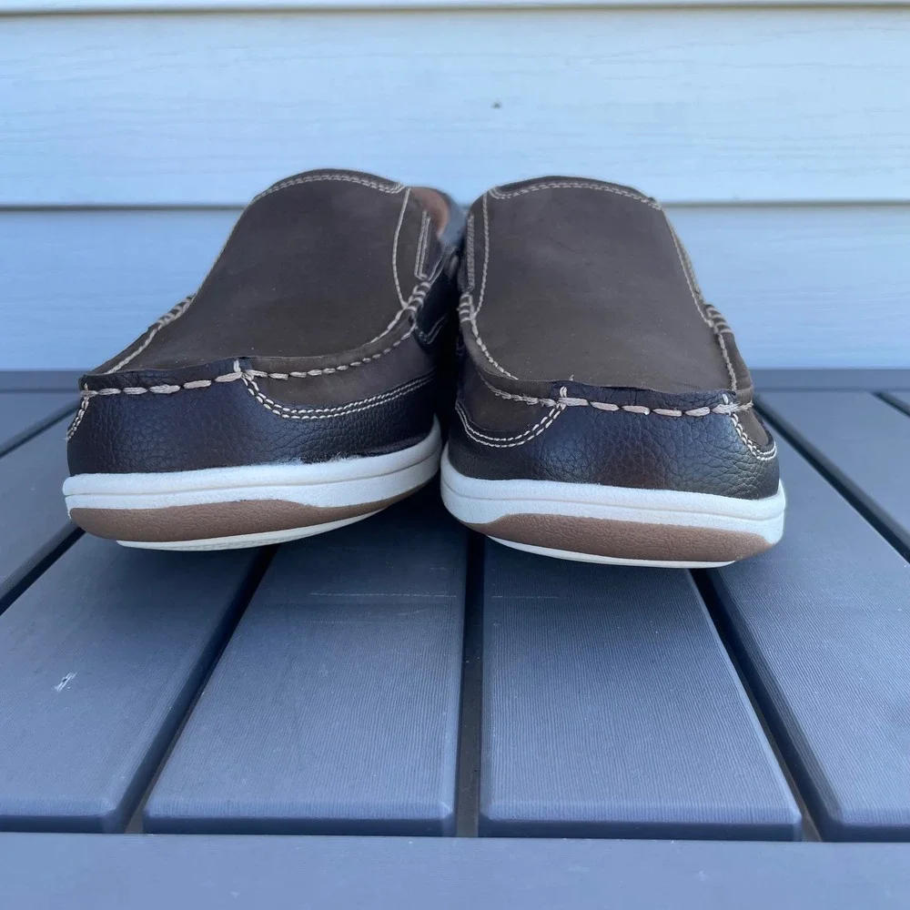 Florsheim Lakeside Slip Brown Leather Loafers Mens 9.5 M Boat Shoes Ne sin Box